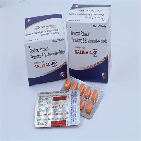 Diclofenac Potassium 50mg Paracetamol 325mgserratiopeptidase 10mg Tablet At Rs 1000box In Sas