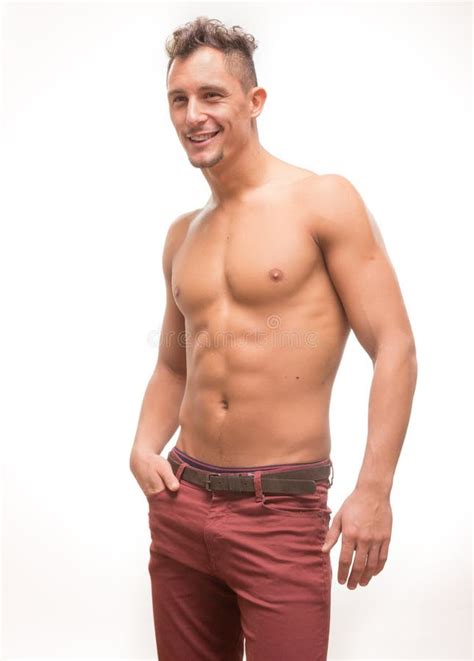 Two Gay Shirtless Man Smiling Rear And Front Stock Photo Image Of