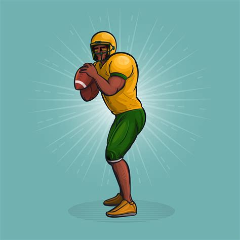 american football player preparing to throw the ball 1864820 Vector Art