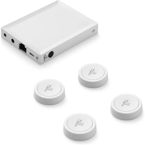 Shortcut Labs Flic 2 Starter Kit 4x chytré Bluetooth tlačítko Hub LR