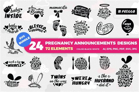 Bundle Pregnancy Announcement Svg Cut Files