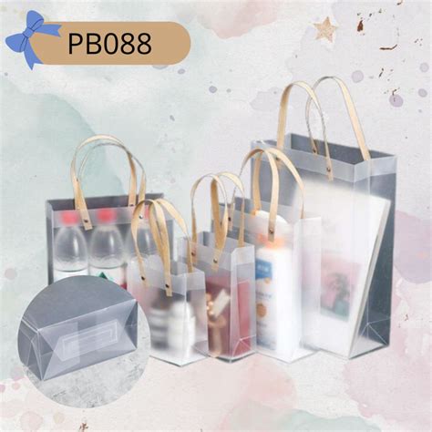 PB088 PAPERBAG MIKA TRANSPARENT BENING TAS MIKA TOTEBAG POLOS