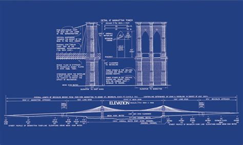 Explore – An architectural blueprint of Brooklyn Bridge...