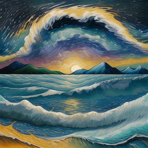 Van Gogh Style Paintings Set A Sea At Sunset Van Gogh Painting By