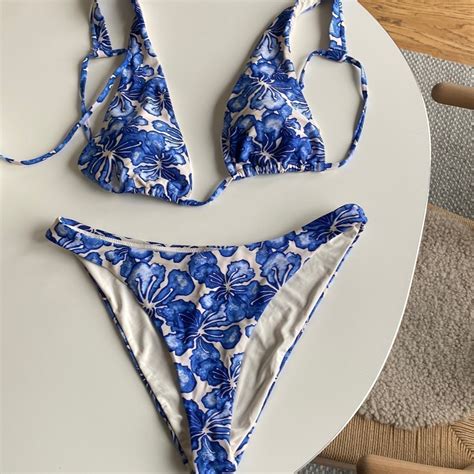 Blå vit bikini Köp på Tradera