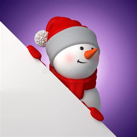 D Renderizar Personagem De Desenho Animado Feliz Boneco De Neve Est