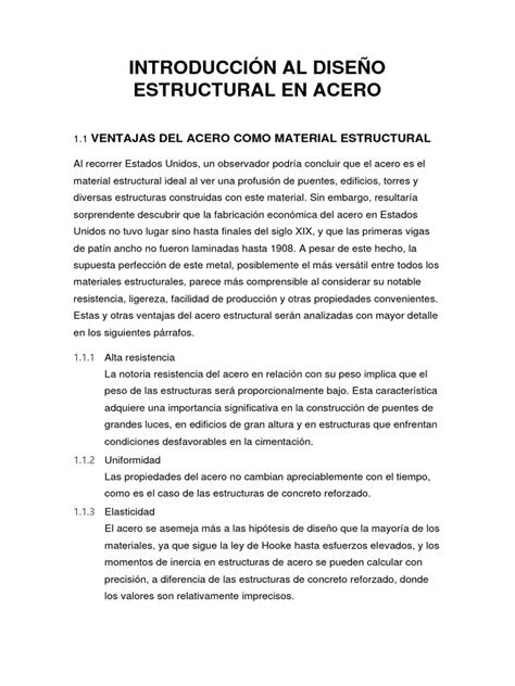 Introducción Al Diseño Estructural En Acero Pdf Acero Deformación Ingeniería