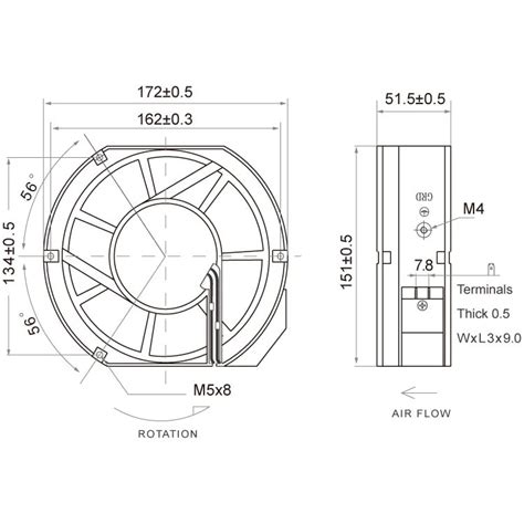 Buy Stk Ac Axial Fan 172x151x51mm V5 Aluminum Housing Frame Ac Motor