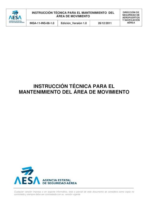 Pdf Instrucci N T Cnica Para El Mantenimiento Del Pdf