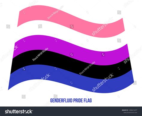 Genderfluid Pride Flag Waving Vector Illustration เวกเตอร์สต็อก ปลอด