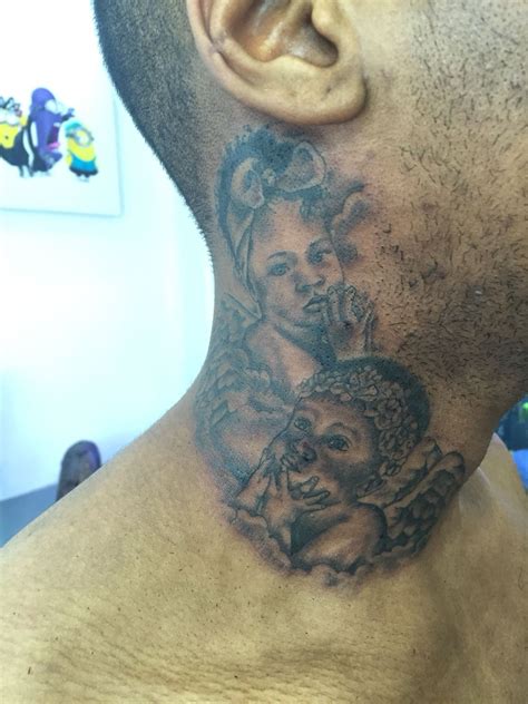 Cute cherubs 💕👼🏾👼🏾 #tattoo #tattoos #ink #inked #necktattoo #cherub # ...