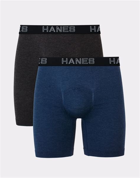 Hanes Ultimate Comfort Flex Fit Men S Seamless Boxer Brief Underwear 2 Pack