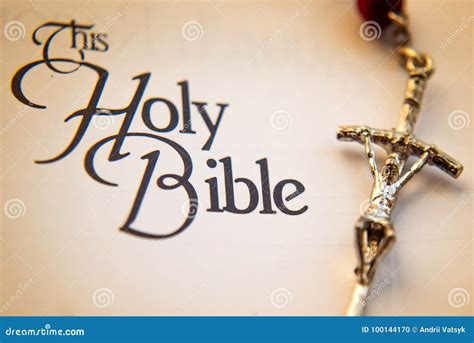 Background With Crucifix On The Bible Stock Photo Image Of Church