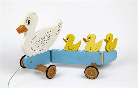 Vintage Wooden Quack Pack Duck With Ducklings Wooden Etsy Uk Pull