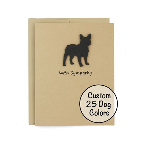 French Bulldog Sympathy Card Handmade Black Frenchie Etsy