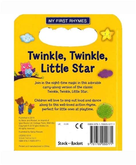 My First Rhymes Twinkle Twinkle Little Star Carry Handle Board Book