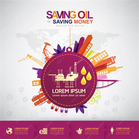 Premium Vector | Oil vector concept saving oil saving money