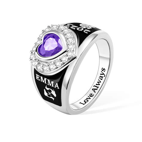 Custom Women S Class Ring For High School College And University Graduates Sterling Silver 925