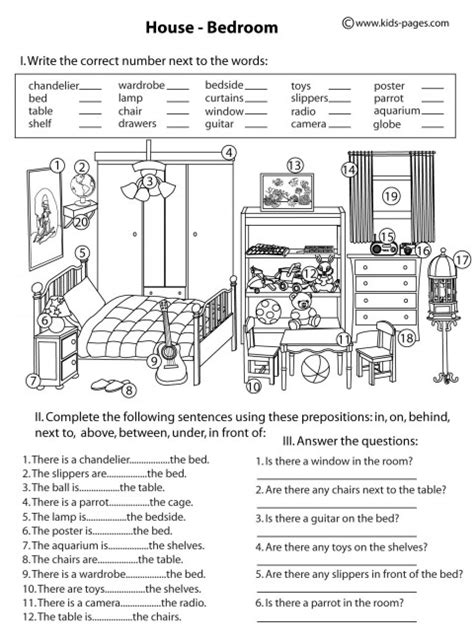 House Bedroom B And W Worksheet English Lessons Teaching English English Vocabulary