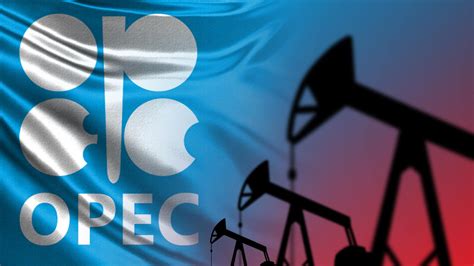 OPEC logo. OPEC on a blue background. Concept - the breakdown of ...