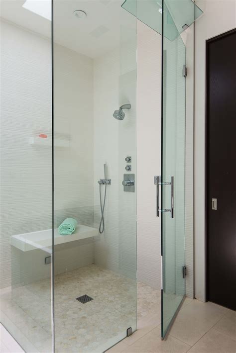 Contemporary Glass Shower Floating Bench Melissa Morgan Design Shower