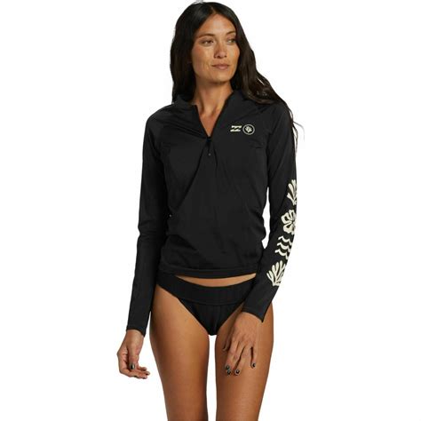 Billabong Womens Coral Gardeners Half Zip Long Sleeve Rash Vest