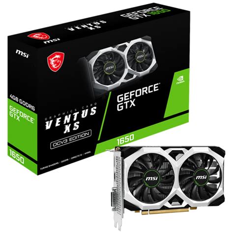 Видеокарта MSI GeForce GTX 1650 4096Mb, D6 Ventus XS OCV3 (GTX 1650 D6 ...