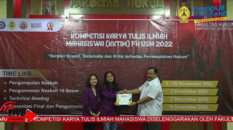 Fh Usm Selenggarakan Kompetisi Karya Tulis Ilmiah Tingkat Semarang Raya