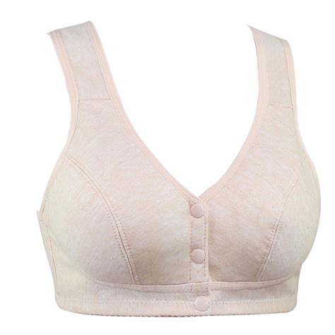 Bras For Women Soft Cotton Front Buckle Middle Aged And Elderly