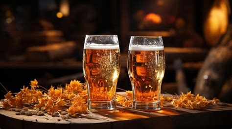 Premium AI Image | Draught beer in glasses