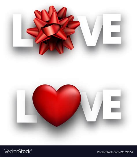 Love signs with heart and bow Royalty Free Vector Image