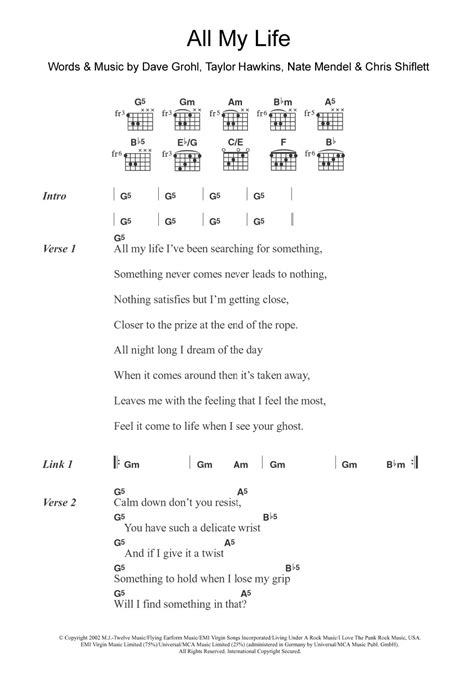 Guitar Chords For In My Life