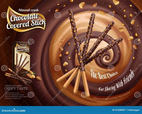 Chocolate Covered Stick Ads Stock Vector Illustration Of Package