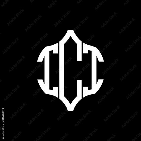 ICI letter logo. ICI best black background vector image. ICI Monogram ...