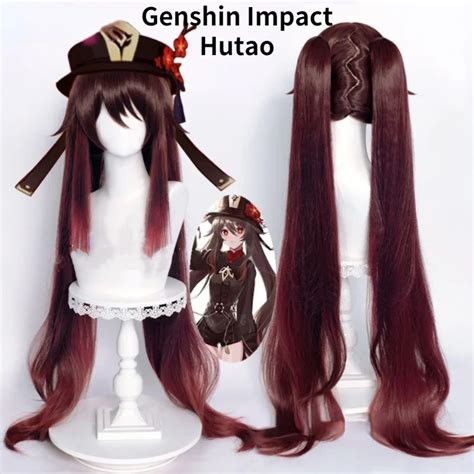 Genshin Impact Hutao Cosplay Wig Anime Game Hu Tao Chinese Style