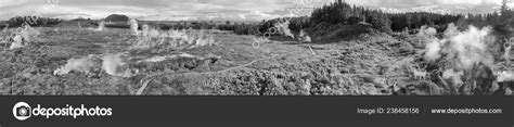 Geysers New Zealand Rotorua Panoramic Aerial View Stock Photo by ...