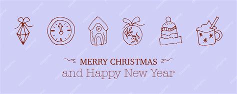 Premium Vector Happy New Year And Merry Christmas Greeting Card