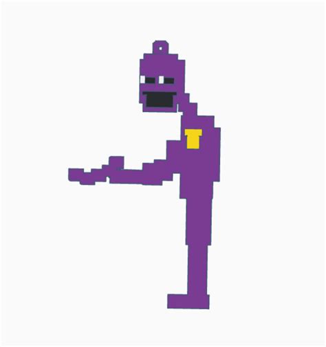 Free STL File FNAF Purple Guy Keychain 3D Printing Template To