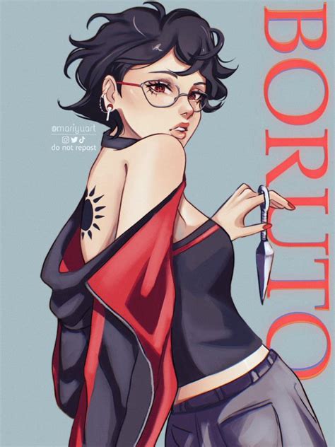 Timeskip Sarada Art : r/Boruto