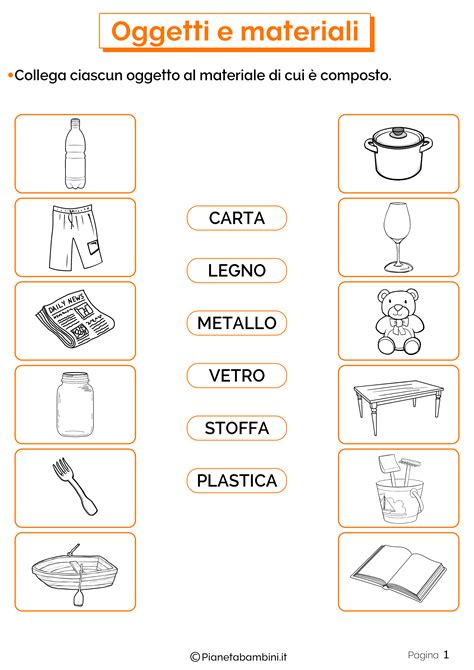 Oggetti E Materiali Schede Didattiche Per La Scuola Primaria Artofit