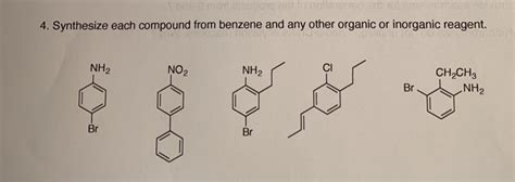 Solved 4 Synthesize Each Compound From Benzene And Any Chegg