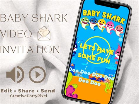 Baby Shark Invitation, Baby Shark Birthday - Etsy