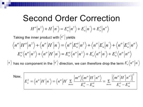 Nd Order Correction In Perturbation Of Wave Function Youtube