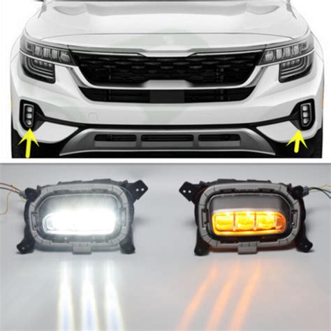 For KIA Seltos 2021 2022 Left Right Front Bumper LED Daytime Running