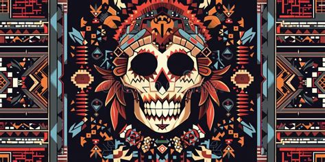 Modern Reinterpretation of Pixelated Aztec Pattern. Retro Aesthetic Meets Ancient Design AI ...