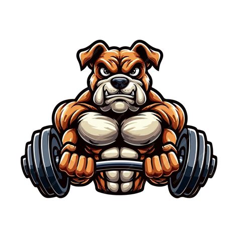 Premium Vector Big Muscly Angry Dog Beast Masculine Bodybuilder