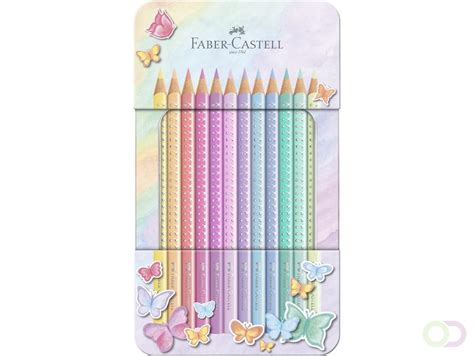 Kleurpotloden Faber Castell Sparkle Pastel Stuks In Blik Etui