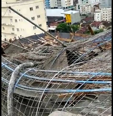 Laje Desaba Durante Concretagem Na Meia Praia