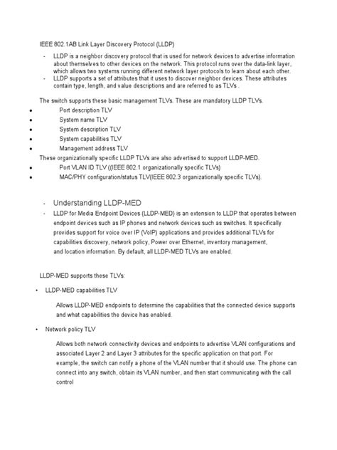 understanding lldp med  computer network osi protocols