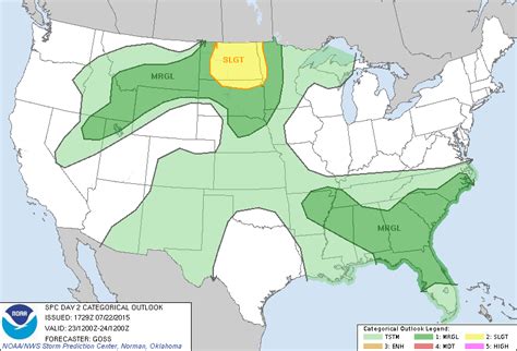 Storm Prediction Center Jul 22 2015 1730 UTC Day 2 Convective Outlook